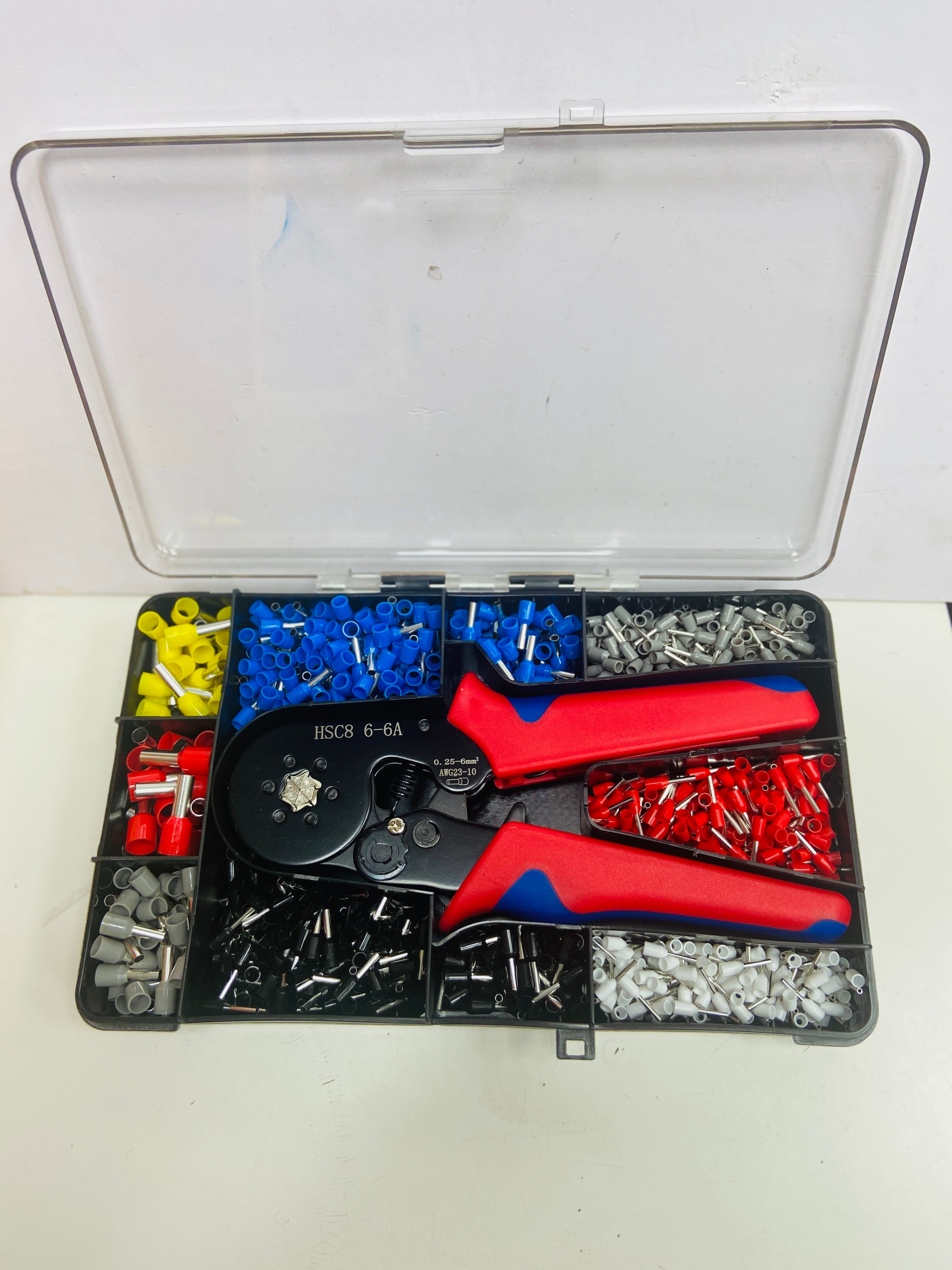 Ferrule Crimping Tool Kit Crimper Plier with 1200pcs Wire Ferrules Wire Ends Terminals